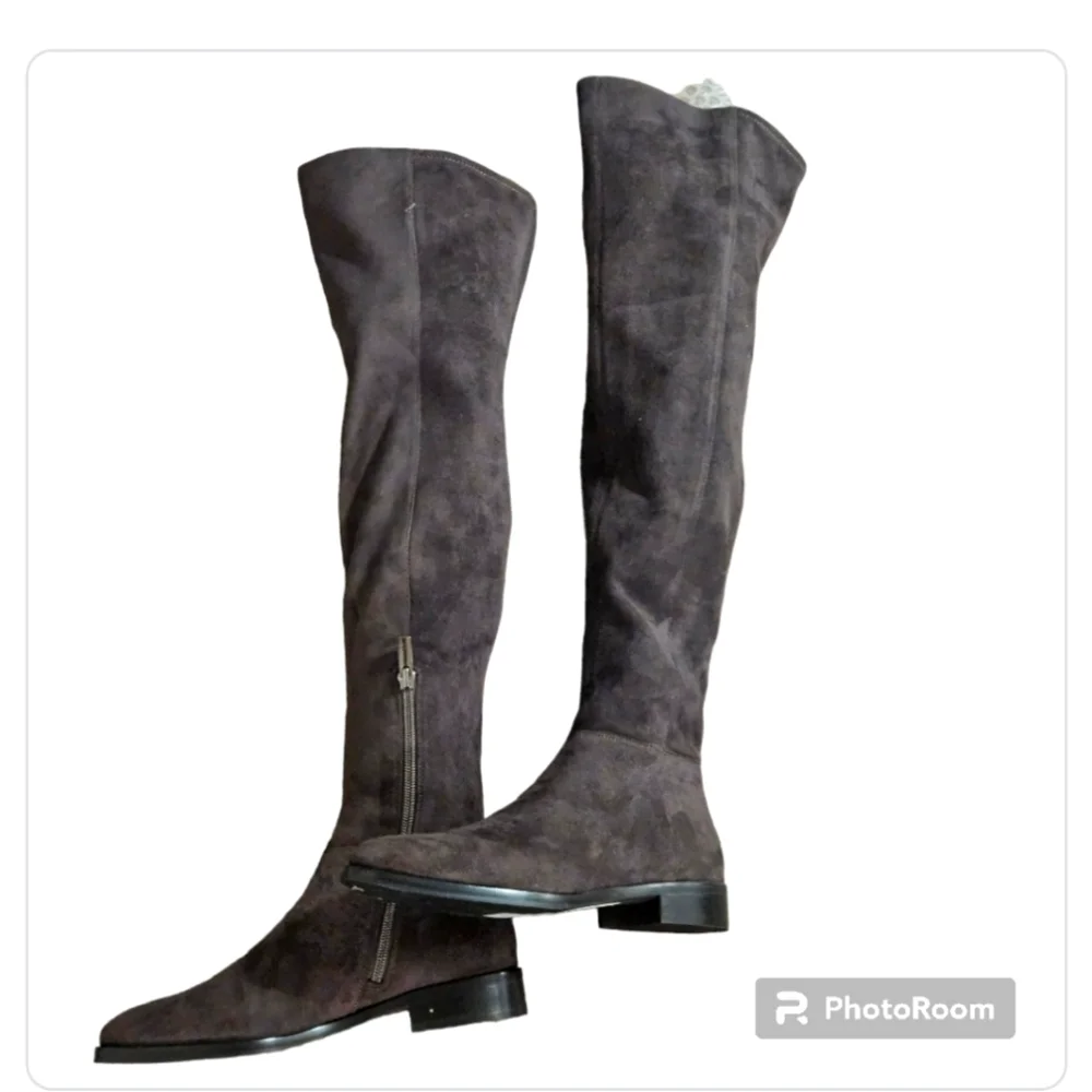 Vince Camuto Hailie Over The Knee Boots Brown Suede OTK Flat Boot 6